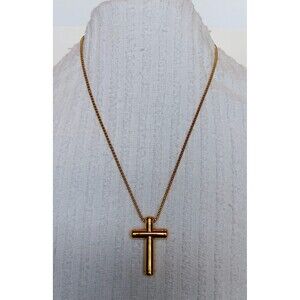 Anthony Jacobs Goldtone Stainless Steel Cross Necklace 24 in NWT